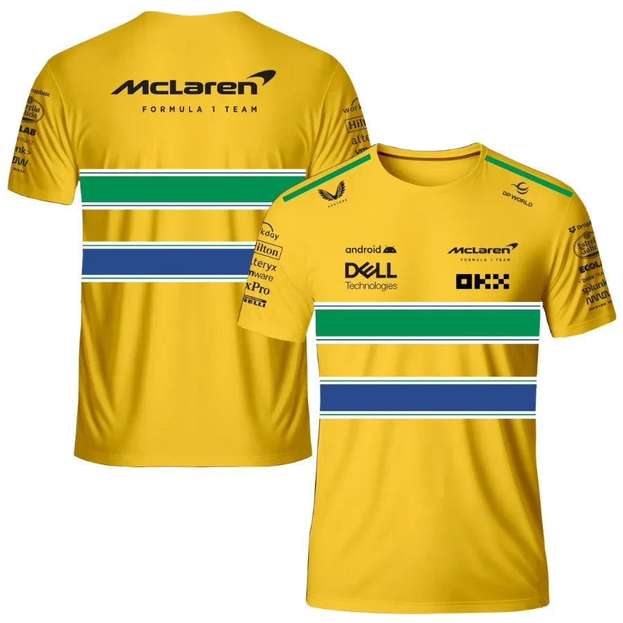 McLaren F1 Team Mônaco 2024 T-Shirt – Yellow Formula 1 F1 Formula One Go Jersey