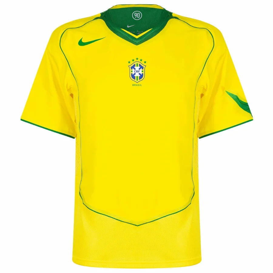 Brazil Retro Home Fan Jersey 2004-2005 (Reissue) Go Jersey