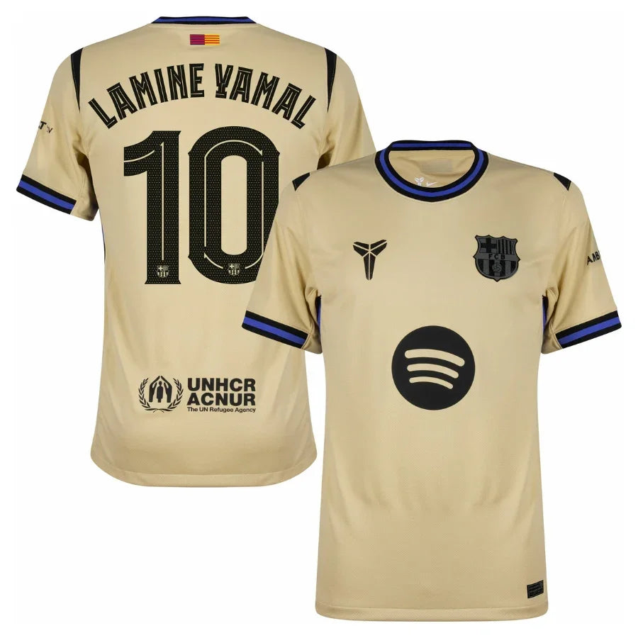 Barcelona Away Lamine Yamal 10 Fan Jersey 2025/26 Official Printing (Champions League) Go Jersey