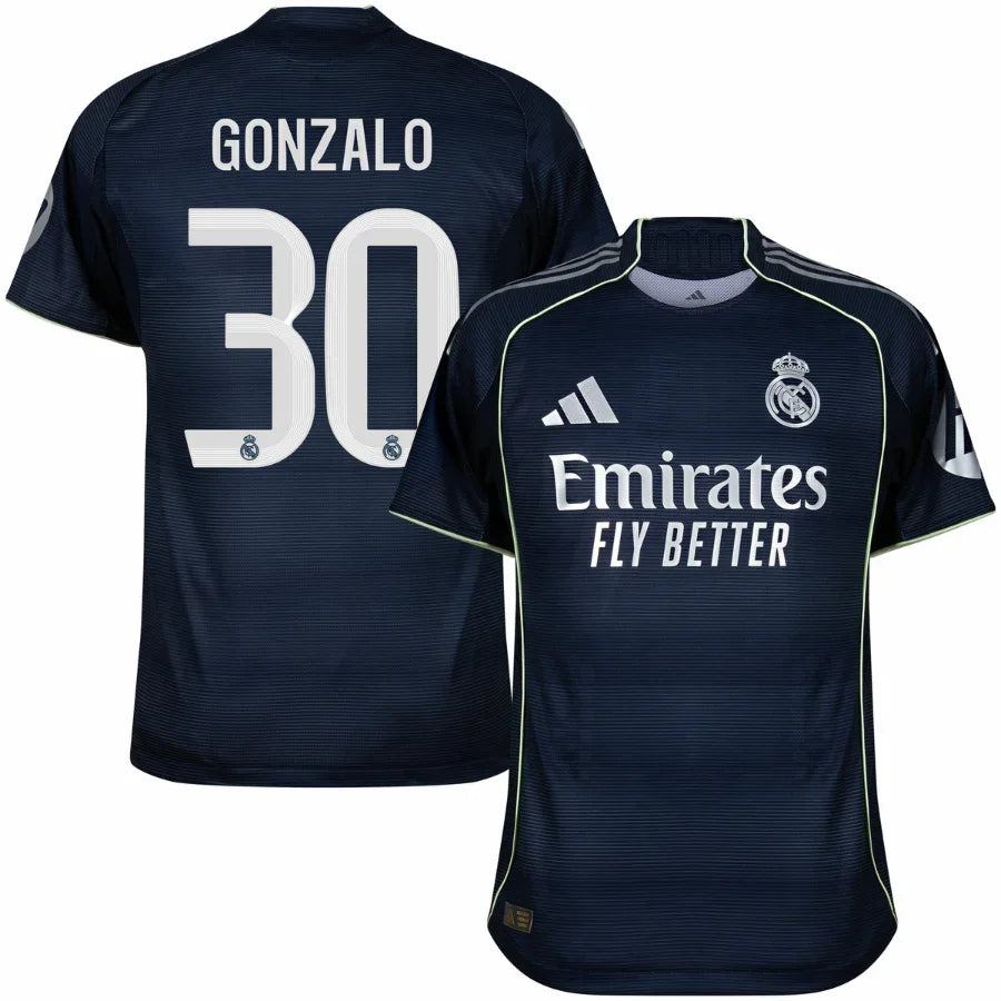 Real Madrid Gonzalo 30 Away Fan Jersey 2025/26 Go Jersey