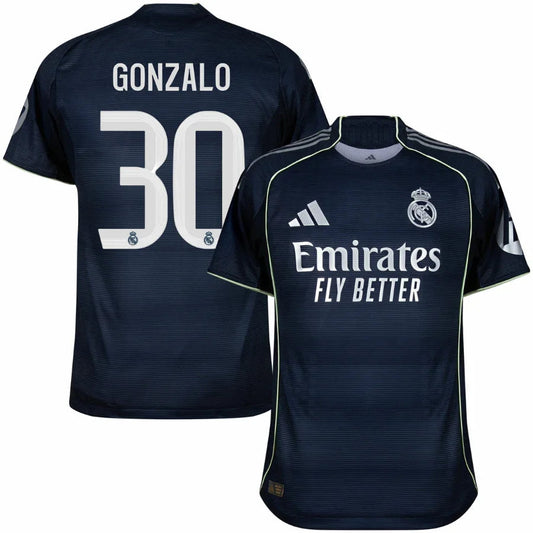 Real Madrid Gonzalo 30 Away Fan Jersey 2025/26 Go Jersey