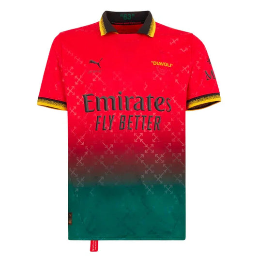 AC Milan RED JERSEY DIAVOLI X OFF-WHITE™ Fan Jersey 2025 Go Jersey