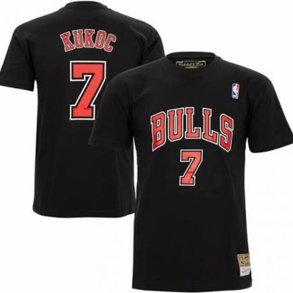 Chicago Bulls Toni Kukoč #7 – Black Hardwood Classics T-Shirt GoJersey