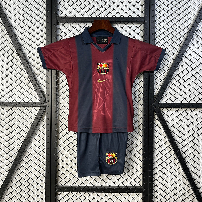 Kids Travis Scott x FC Barcelona Retro Kit 2000/01 Home Skeleton Go Jersey