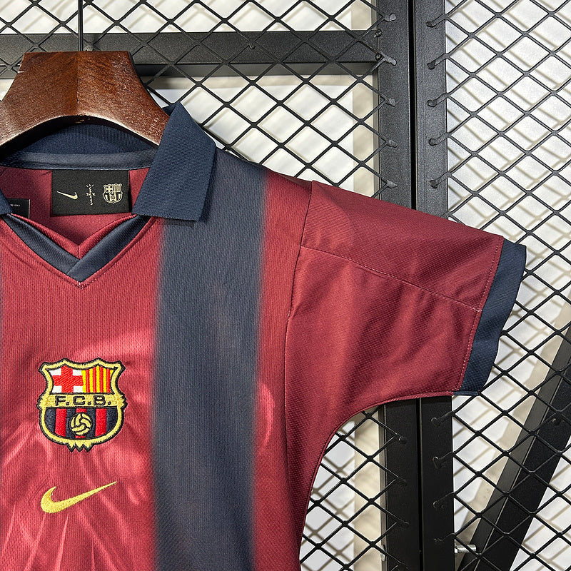 Kids Travis Scott x FC Barcelona Retro Kit 2000/01 Home Skeleton Go Jersey