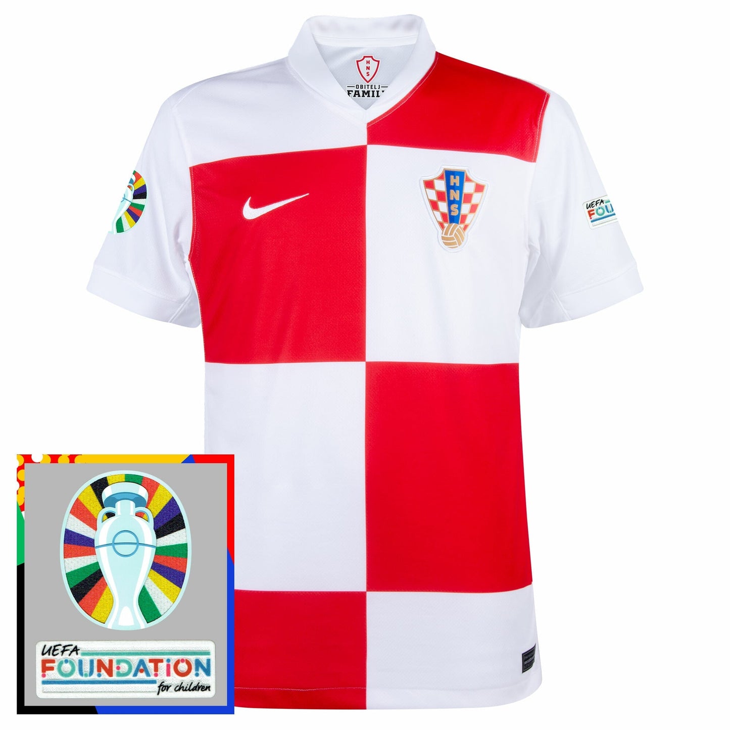 Croatia Home Fan Jersey Shirt 2024-2025 incl. Euro 2024 & Foundation Tournament Patches Go Jersey
