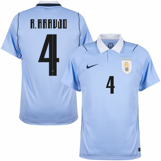 Uruguay Home R. Araujo 4 Fan Jersey Shirt 2026-2027 (Fan Style Printing) Go Jersey