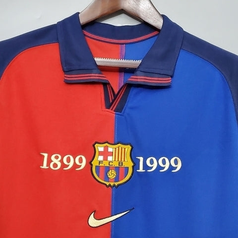 Barcelona 100 Years Retro Shirt 1999 Blue and Claret Go Jersey