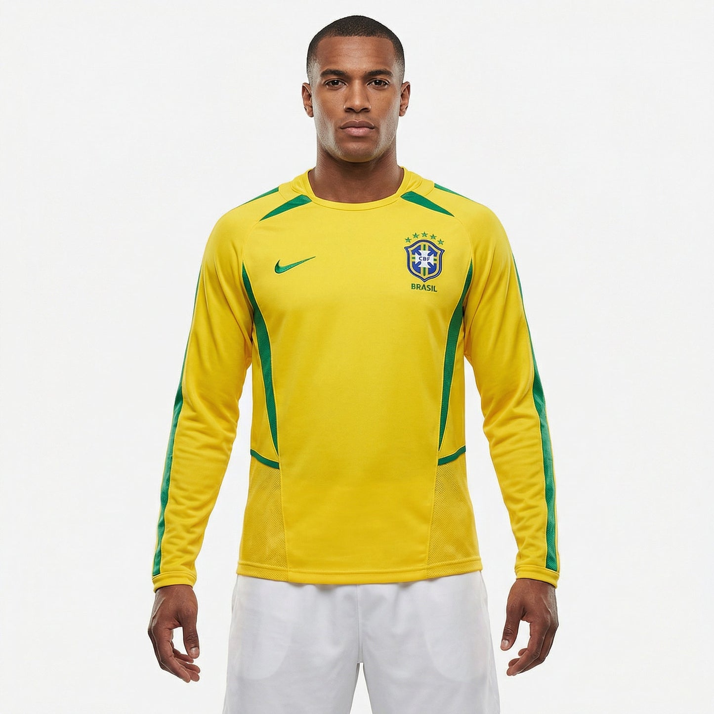 Jersey Brazil 2002 Home Retro Long Sleeve Go Jersey