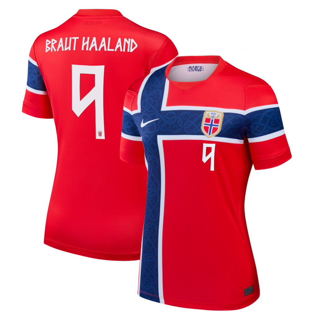 Erling Haaland Norway National Team Nike Women's 2026 Home Stadium Jersey - Red