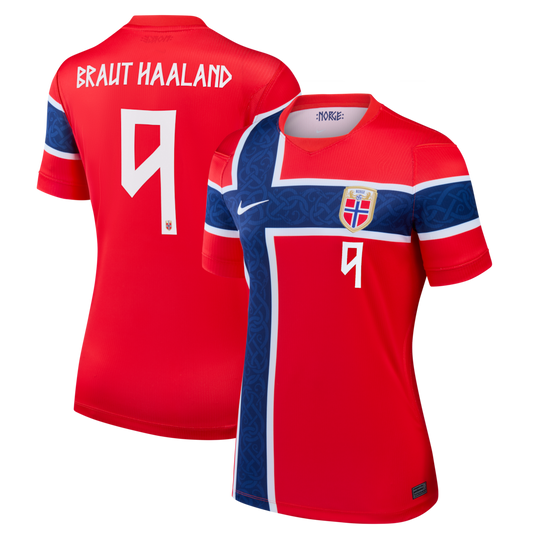Erling Haaland Norway National Team Nike Women's 2026 Home Stadium Jersey - Red