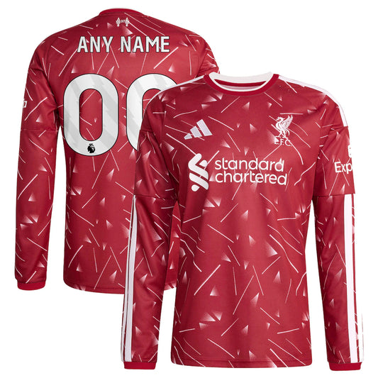 Liverpool adidas 2026/27 Home Long Sleeve Custom Jersey - Red