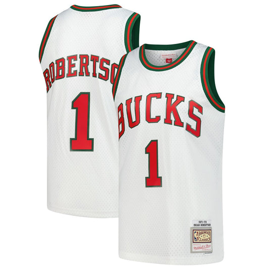 Oscar Robertson Milwaukee Bucks Hardwood Classics - White