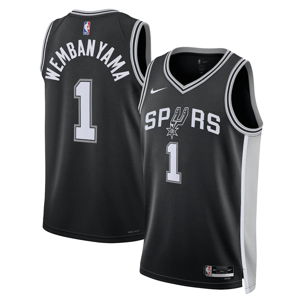 Victor Wembanyama San Antonio Spurs Unisex 2023 NBA Draft First Round Pick - Icon Edition - Black