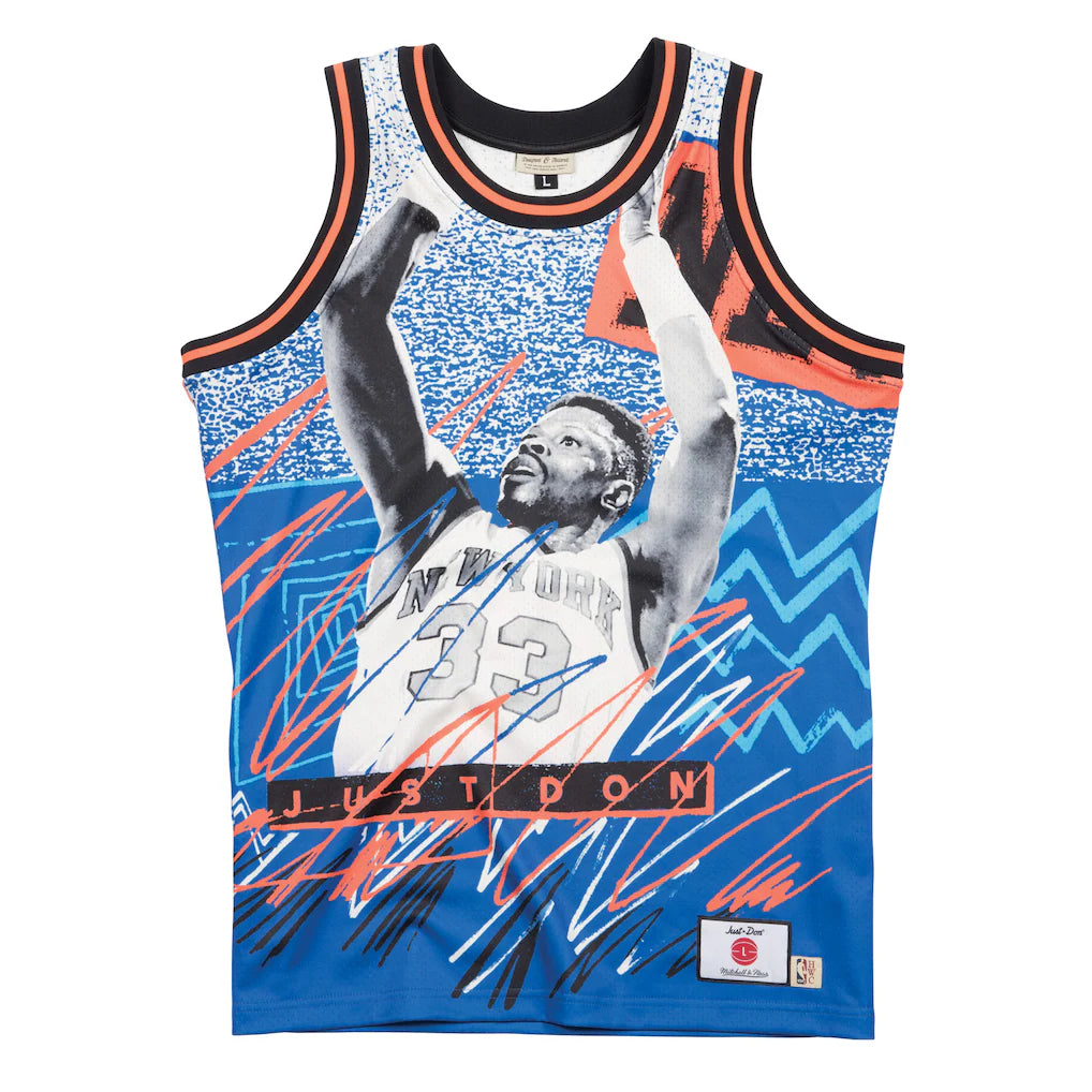 Patrick Ewing New York Knicks x Just Don Hardwood Classics Sublimated Jersey - Royal