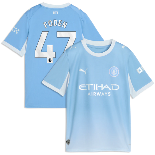 Phil Foden Manchester City Puma Youth 2026/27 Home Jersey - Light Blue