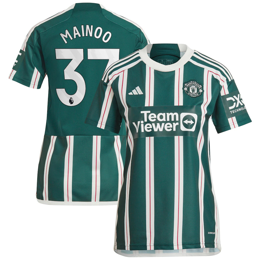 Kobbie Mainoo Manchester United adidas Women's 2023/24 Away Player Jersey - Green