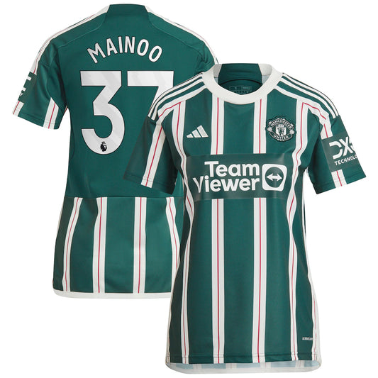 Kobbie Mainoo Manchester United adidas Women's 2023/24 Away Player Jersey - Green