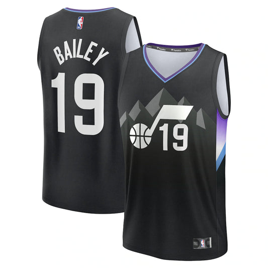 Ace Bailey Utah Jazz Fanatics 2025 NBA Draft First Round Pick Fast Break Jersey - Statement Edition - Black