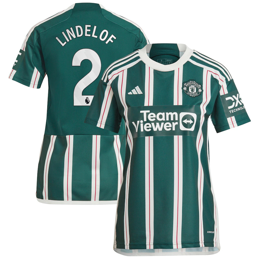 Victor Lindelof Manchester United adidas Women's 2023/24 Away Player Jersey - Green