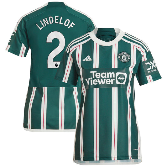 Victor Lindelof Manchester United adidas Women's 2023/24 Away Player Jersey - Green