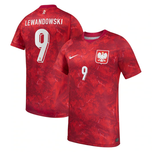 Robert Lewandowski Poland National Team Nike 2026 Away Stadium Jersey - Red