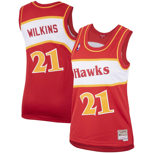 Dominique Wilkins Atlanta Hawks Women's Hardwood Classics - Red