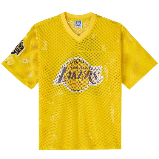 Los Angeles Lakers OVO x NBA Mesh Football Fashion Jersey - Gold