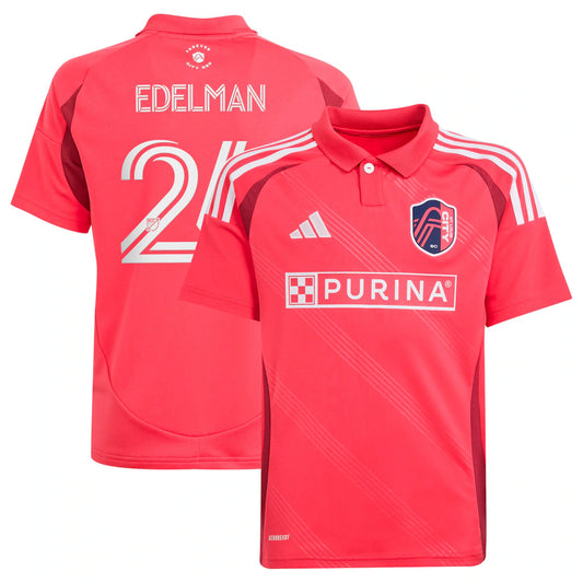Daniel Edelman St. Louis CITY SC adidas Youth 2025 Forever CITY Red Jersey - Red