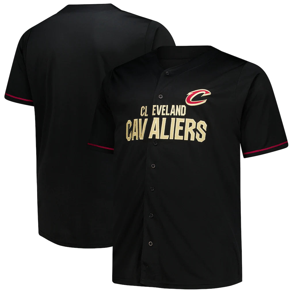 Cleveland Cavaliers Big & Tall Pop Full-Button Jersey - Black