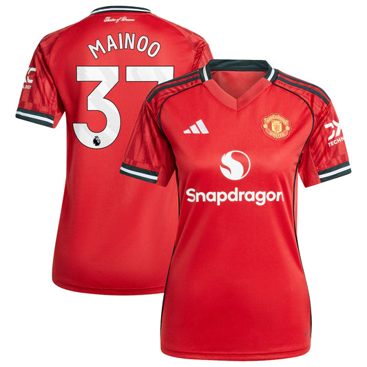 Kobbie Mainoo Manchester United adidas Women's Home 2025/26 Player Jersey - Red