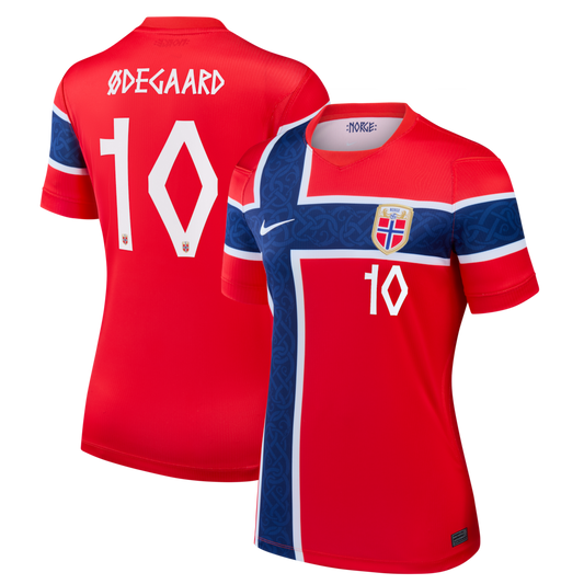 Martin Ødegaard Norway National Team Nike Women's 2026 Home Stadium Jersey - Red