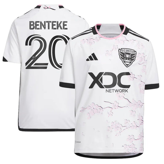 Christian Benteke D.C. United adidas Youth 2023 The Cherry Blossom Kit Player Jersey - White
