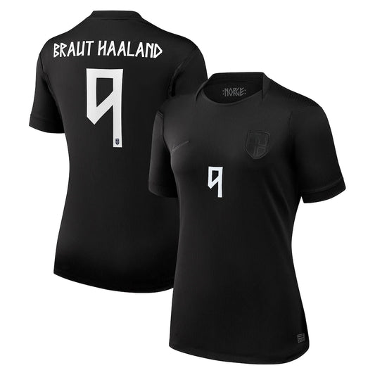 Erling Haaland Norway National Team Nike Women's 2026 Away Stadium Jersey - Black