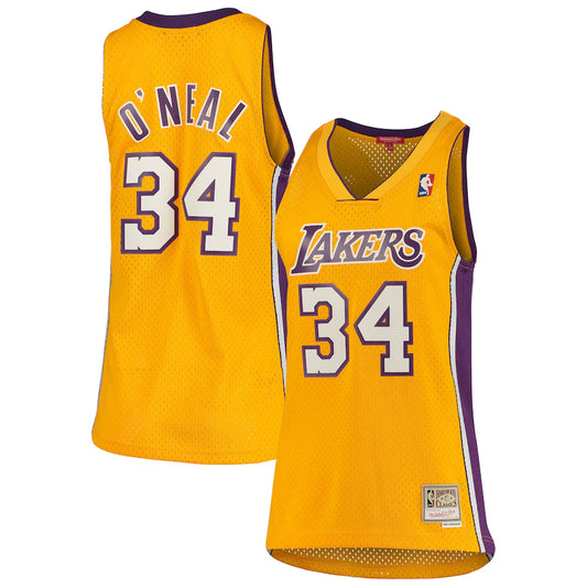 Shaquille O'Neal Los Angeles Lakers Women's 1999/00 Hardwood Classics - Gold