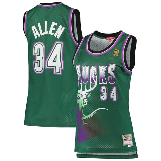 Ray Allen Milwaukee Bucks Women's 1996/97 Hardwood Classics - Green