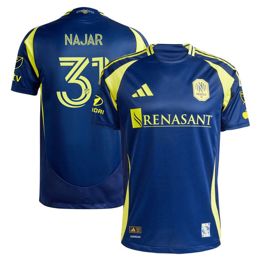 Andy Najar Nashville SC 2025 The Heart of Nashville Kit On-Field – Navy