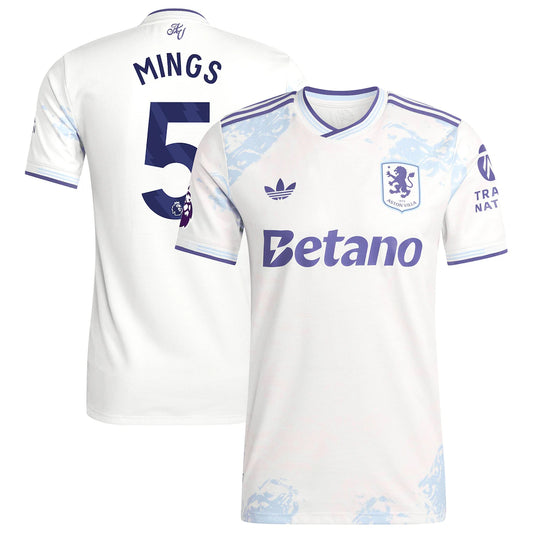 Tyrone Mings Aston Villa 2025/26 Third Player Jersey - White