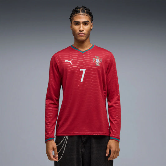 Cristiano Ronaldo Portugal National Team Puma 2026 Home Long Sleeve Jersey - Red