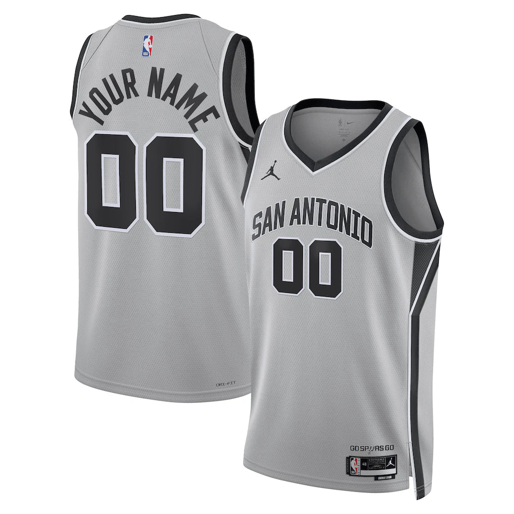 San Antonio Spurs Unisex Swingman Custom Jersey - Statement Edition - Silver