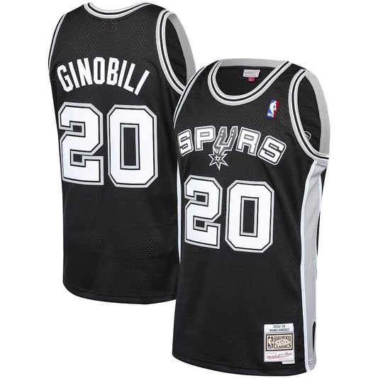 Manu Ginobili San Antonio Spurs Hardwood Classics - Black