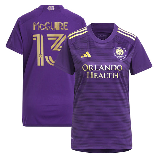 Duncan McGuire Orlando City SC adidas Women's 2024 The Wall Kit Player Jersey – Purple