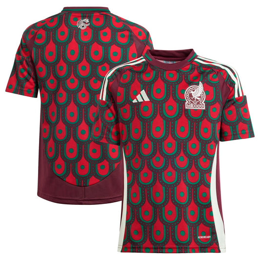 Mexico National Team adidas Youth 2024 Home Jersey - Burgundy
