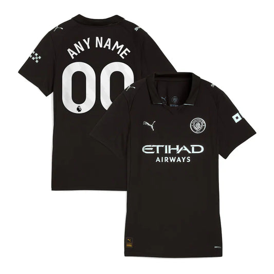 Manchester City Puma Women's 2025/26 Away Custom Jersey - Black