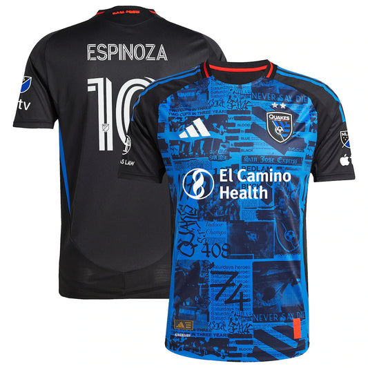 Cristian Espinoza San Jose Earthquakes 2025 Headliner Player Jersey - Black