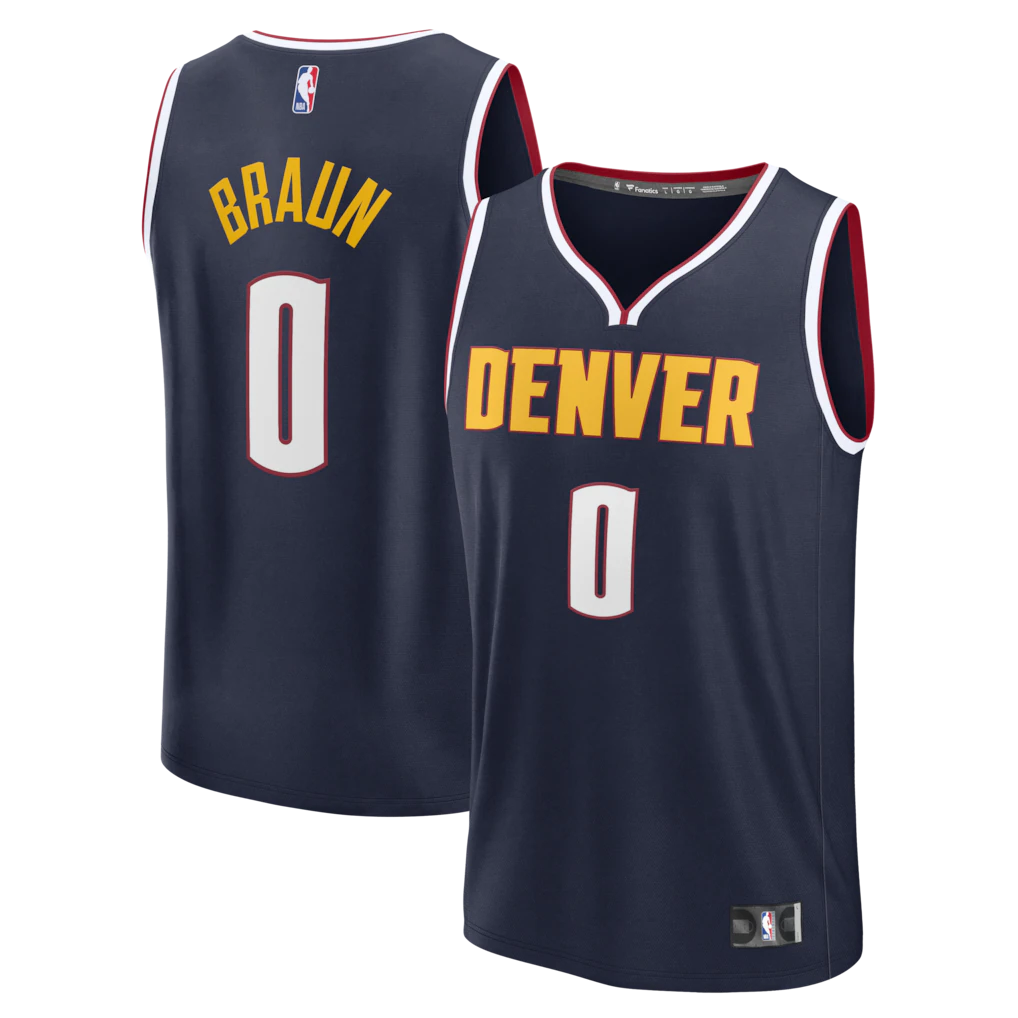 Christian Braun Denver Nuggets Fanatics Fast Break Jersey - Icon Edition - Navy
