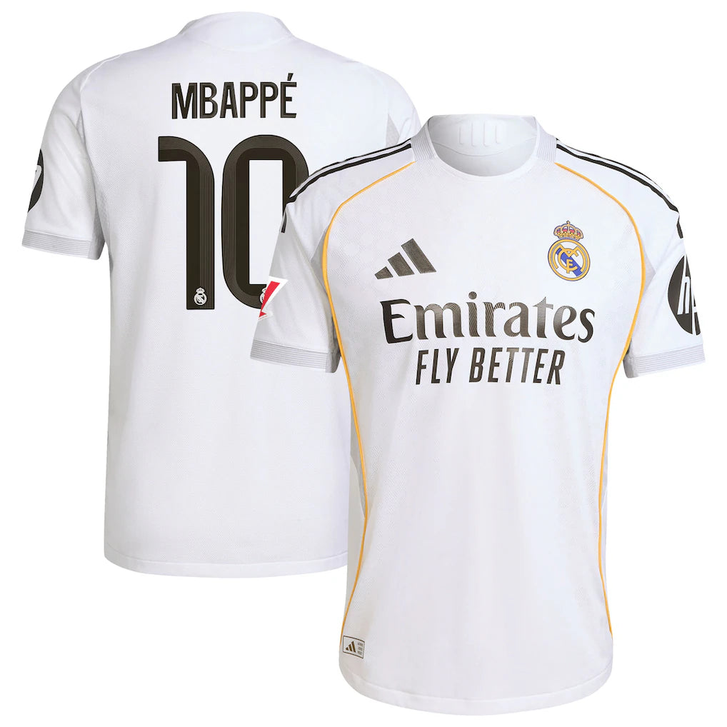 Kylian Mbappé Real Madrid 2025/26 Home Player Jersey - White