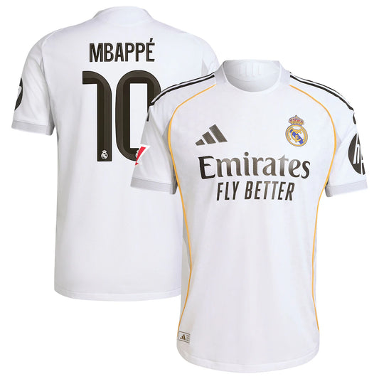 Kylian Mbappé Real Madrid 2025/26 Home Player Jersey - White