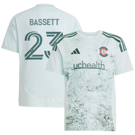 Cole Bassett Colorado Rapids adidas Youth 2025 Headwaters Player Jersey - Green