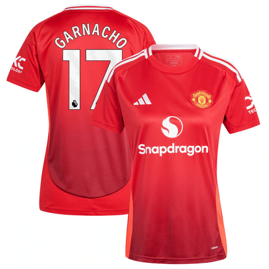 Alejandro Garnacho Manchester United adidas Women's 2024/25 Home Player Jersey - Red